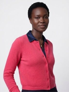C by Bloomingdale’s 100% Cashmere Cardigan Pink Luxe Knit | Fits M (Tag Size L)